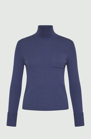 Monochrome slim fit pleten vuneni pulover