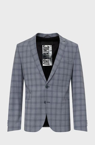 Skinny fit check jacket in wool-blend