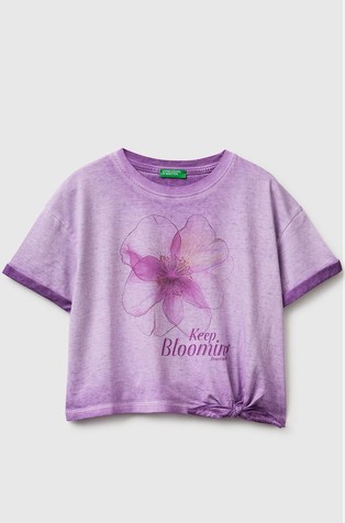 Majica s detaljem čvora i otiskom sprijeda ili straga