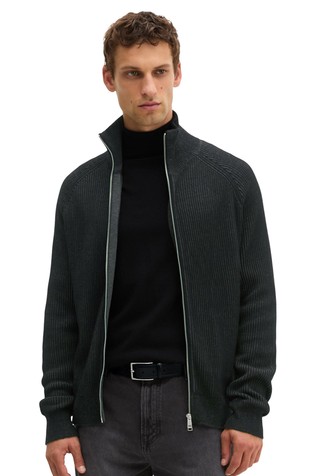 Kardigan od mješavine pamuka s uzdignutim ovratnikom