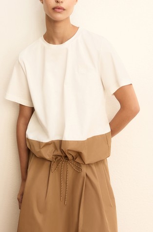 Majica od kombinacije jersey tkanine i tafta