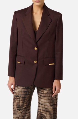 Sako od mješavine vune s ukrasnim pločicama