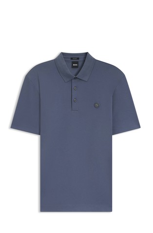 Mercerised-cotton polo shirt with Double B monogram
