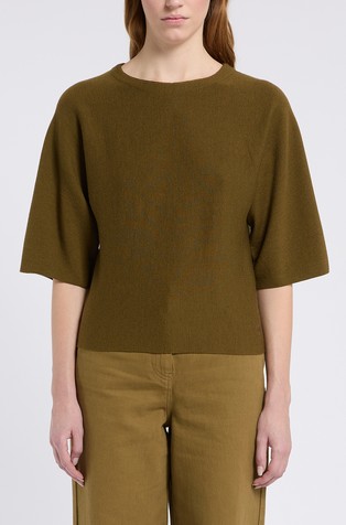 Monochrome virgin wool knit top
