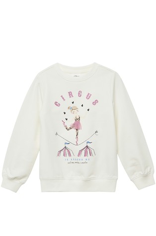 Pamučni pulover sa svjetlucavim otiskom i 3D-aplikacijom