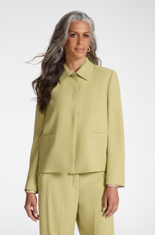 Boxy fit crepe overshirt