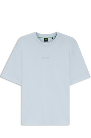 Oversize fit pamučna majica kratkih rukava s logo detaljem