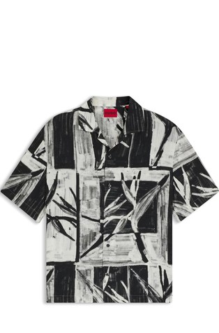 Oversized fit viskozna košulja kratkih rukava