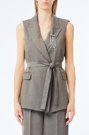 Prsluk s uzorkom riblje kosti i trakom za vezanje