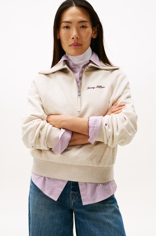 Pulover s djelomičnim kopčanjem i flisiranom unutrašnjošću