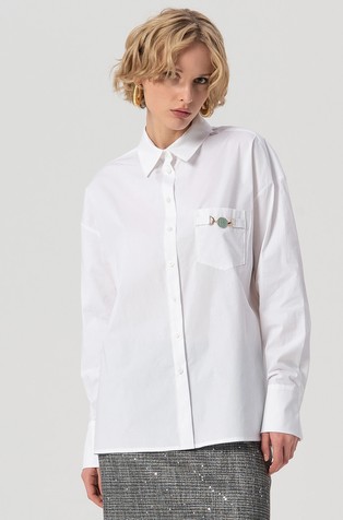 Oversized fit  košulja od rastezljivog popelina