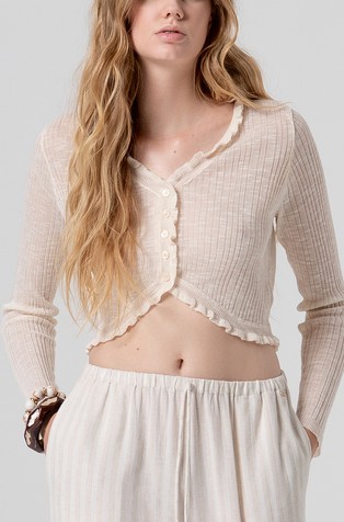 Pripijen kardigan sa skraćenom dužinom