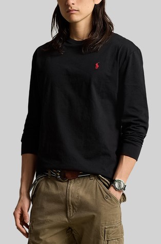 Classic fit pamučna majica dugih rukava