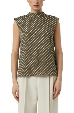 Prugasta bluza od šifona s podstavljenim ramenima