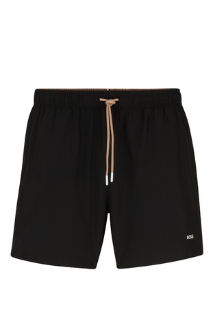 Quick-drying swim shorts with logo print