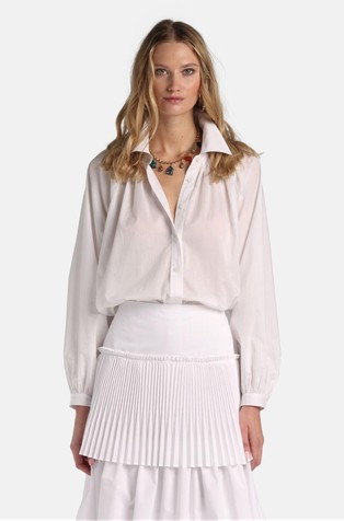Ruched cotton shirt