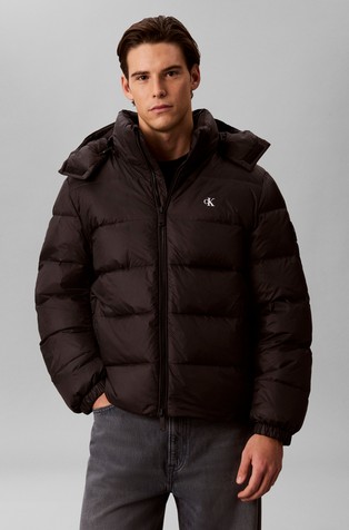 Relaxed Nylon Down Jacket With Hood