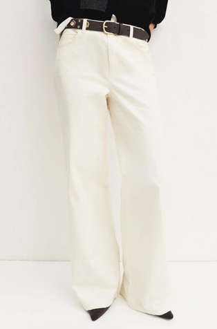 Wide leg stretch satin trousers