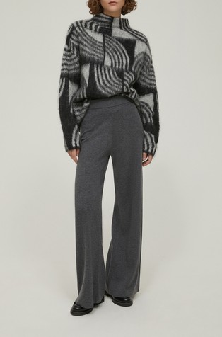 Široke pletene hlače od mješavine vune