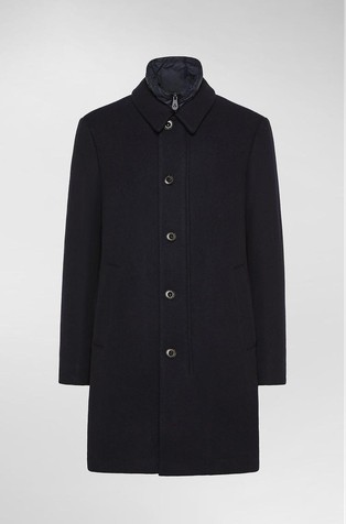 Kratak kaput od mješavine vune s uklonjivim prošivenim umetkom