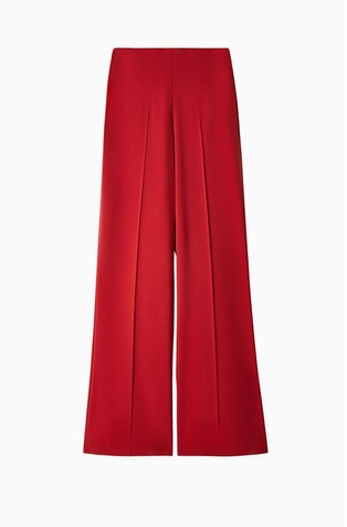 Palazzo fit hlače od rastezljive krep tkanine s logo detaljem straga