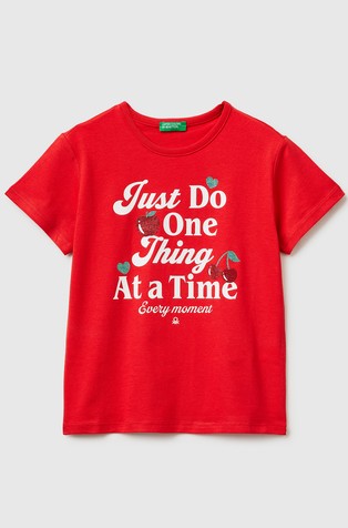 T-shirt with print and glitter