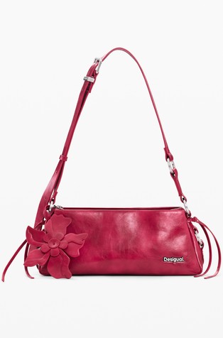 Smal faux leather floral charm bag