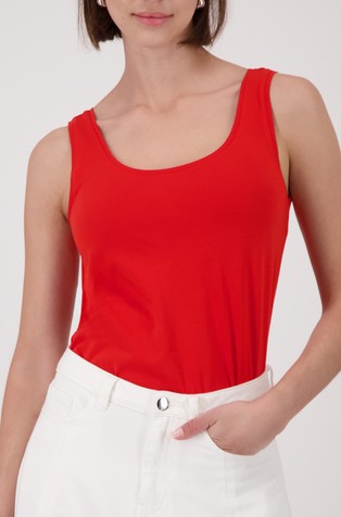Sleeveless top in stretch cotton