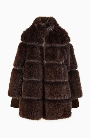 Duga jakna od umjetnog krzna