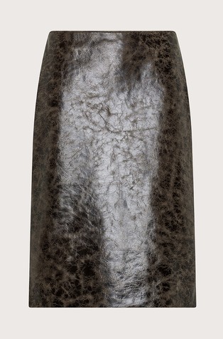 Laminated leather skirt