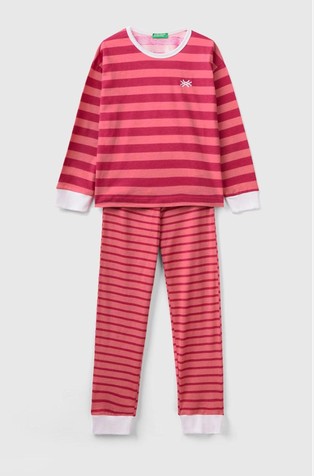 Prugasta pidžama dugih rukava od mješavine pamuka