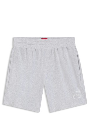 Stretch-cotton shorts with contrast logo