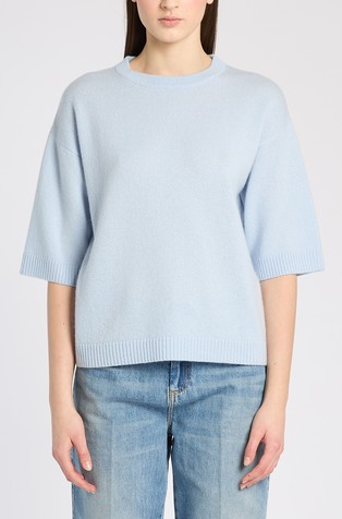 Wool and cashmere elbow-length jumper