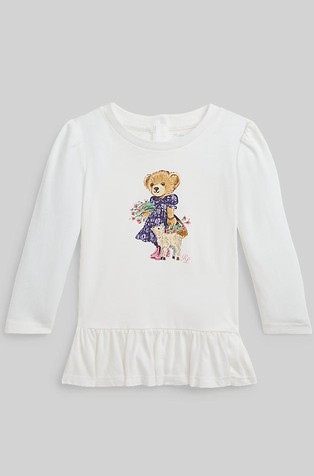 Polo Bear majica od pamučne jersey tkanine s volanom