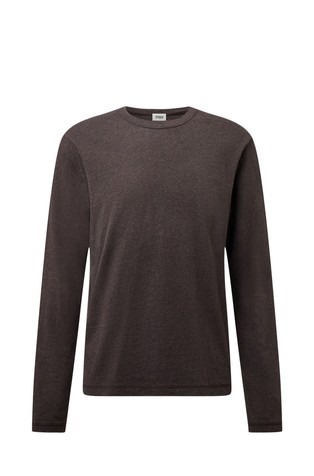 Slim fit pamučna majica dugih rukava