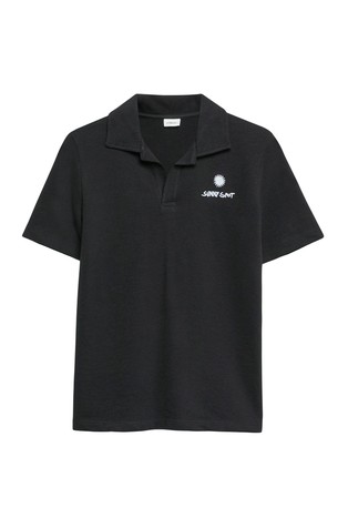 Structured polo shirt with embroidery