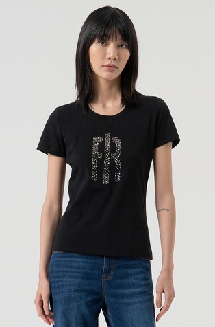 Logo majica kratkih rukava od rastezljivog pamuka