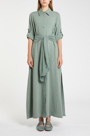 Monochrome long shirt dress