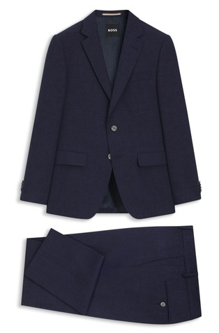 Two-piece slim-fit suit in micro-patterned fabric