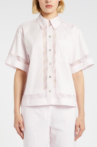 Monochrome košulja kratkih rukava s umetcima od čipke