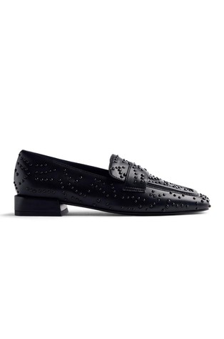 Leather loafers with studs