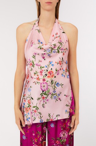 Satenski top s cvjetnim uzorkom