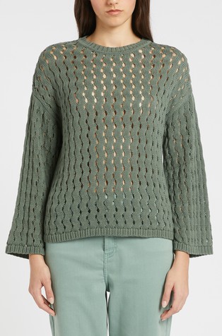 Monochrome pleten pulover s rupičastim uzorkom