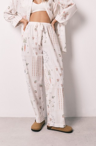 Floral print cotton pyjama trousers