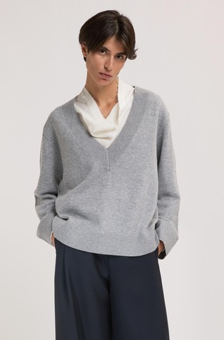 Loose fit pleten vuneni pulover