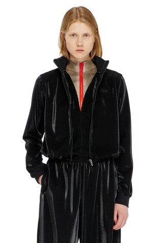 Zipped sweatshirt in velour
