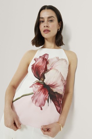 Bluza bez rukava s otiskom cvijeta