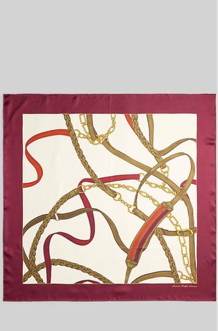 Patterned Silk Square Scarf