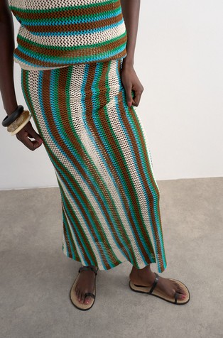 TSINGVILD duga pletena prugasta suknja