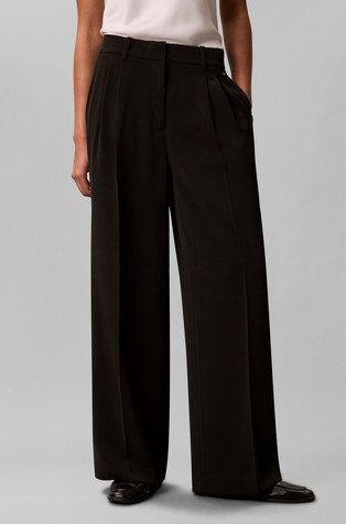 Wide Leg Trousers With Pleats